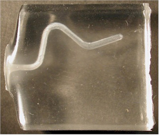 Cast silicone fallopian tube model