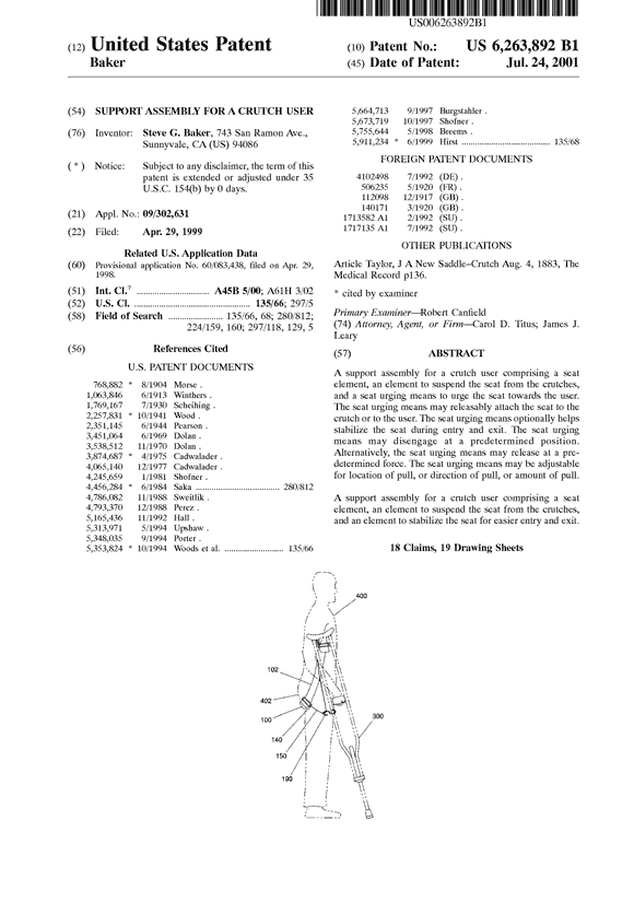 Support Assembly Patent